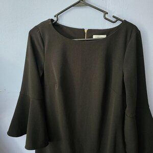 Calvin Klein Boat Neck Bell Sleeve Black Dress
